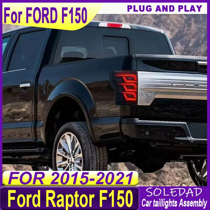 2pcs Car Tail Light Assembly For Ford Raptor F150 2015-2021 LED Brake Signal Light Car LED Tail Light Tuning Parts Plug and play