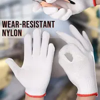 Hand Working Gloves Safety Grip Protection Work Gloves Men Women BBQ Thick Cotton White(Pack of 12 Pairs) 4