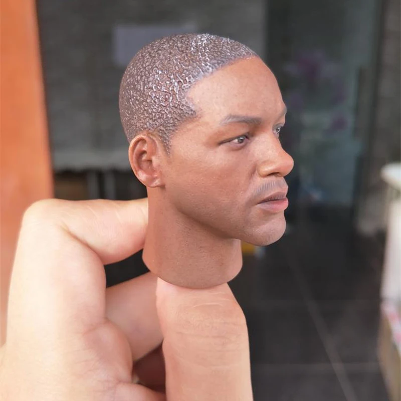 1/6 Scale Male Head Sculpt Actor Will Smith Head Carving Model for 12‘’ Action Figure Body