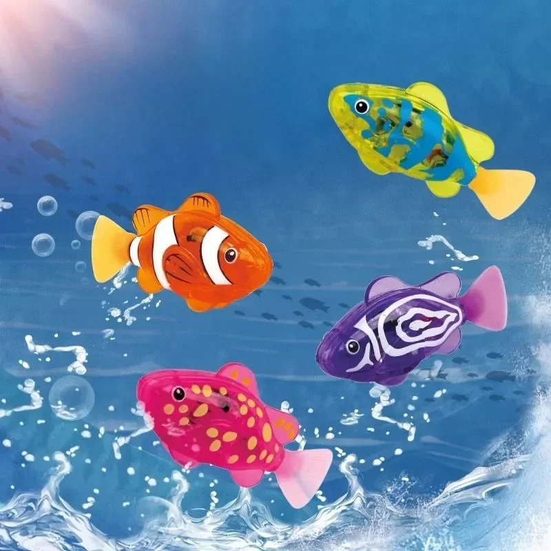 

Swimming Robot Clown Fish Water Toys Coax Baby To Bathe Simulation Bath Toy Induction Electric Small Fish Swimming Toys