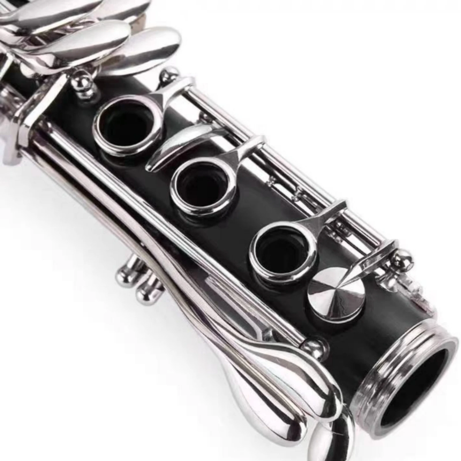 B Flat Clarinet Silver-Tone Black Clarinet Band Instrument Key Rings Professional Sound