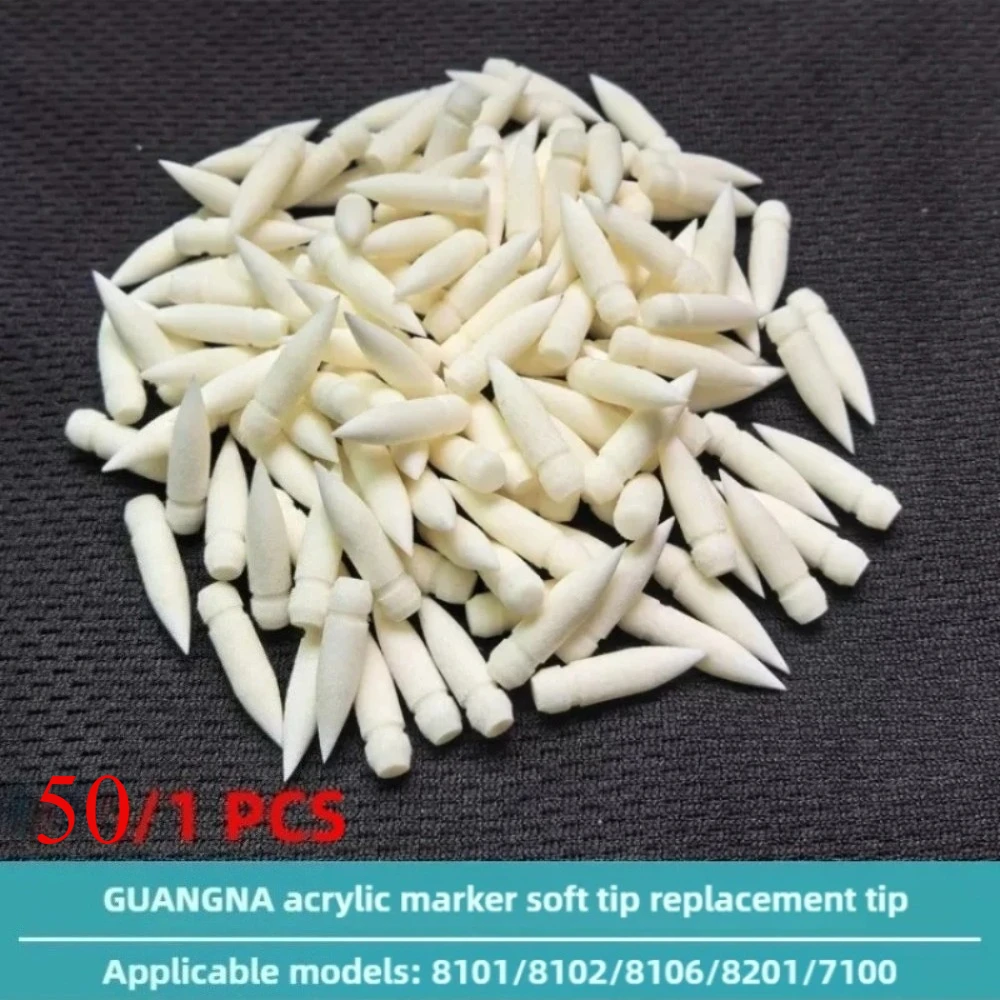 

50/1 шт. сменные сердечники GuangNa для акриловых маркеров, мягкая кисть, наконечники для камней, сделай сам, живопись, школьные принадлежности, канцелярские принадлежности