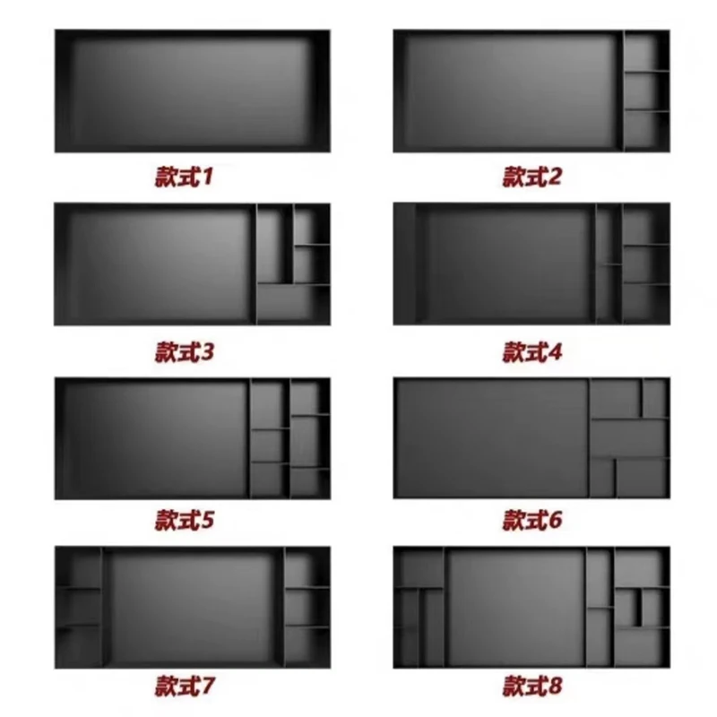Stainless steel TV niche embedded background wall frame shelf