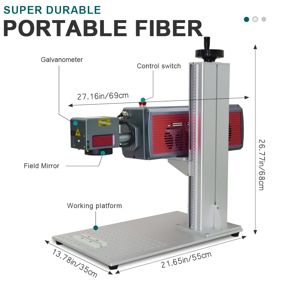 Nieuw ontwerp Mini met 20W 30W 50W Power draagbare lasermarkeermachine voor metaal