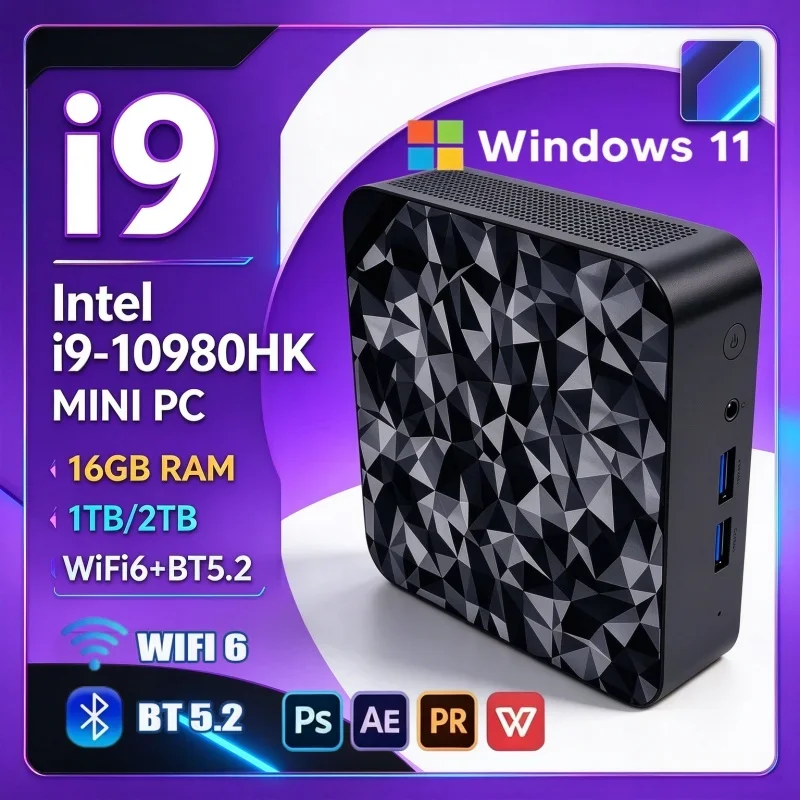 2026 New Hot Core i9-10980HK Black Mini PC High Speed Processing For Work Office & Casual Play