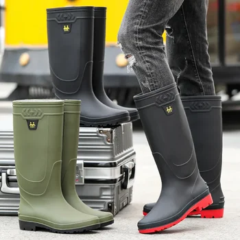Knee-High PVC Rain Boots for Fishing and Outdoor Work 1