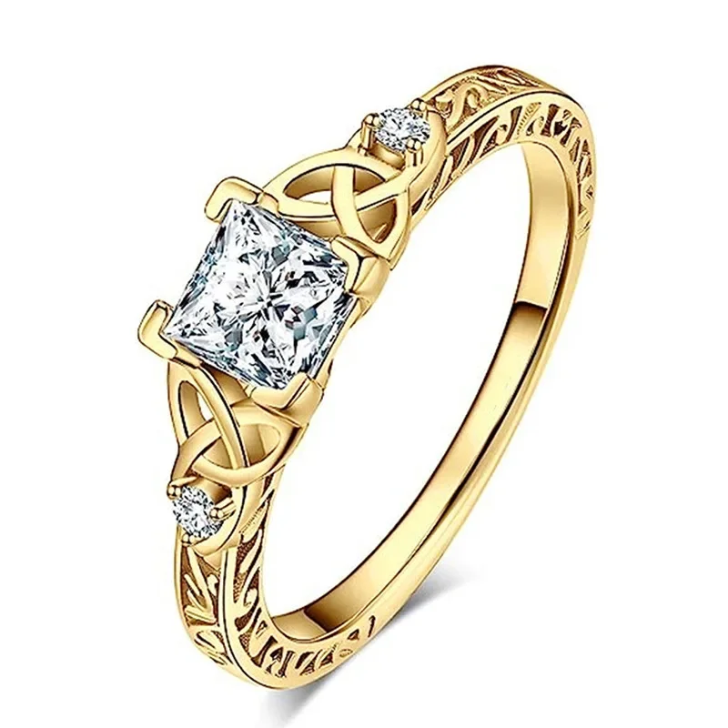 2026 Niche High-end Light Luxury Zircon Inlaid Ring for Women, Attending Banquets, Elegant Bridal Wedding Accessories Wholesale