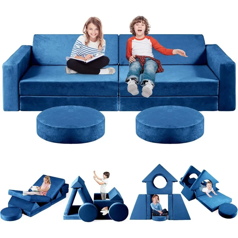 2024 New modular children's play sofa, 12 toddler sofa sofa building fortress