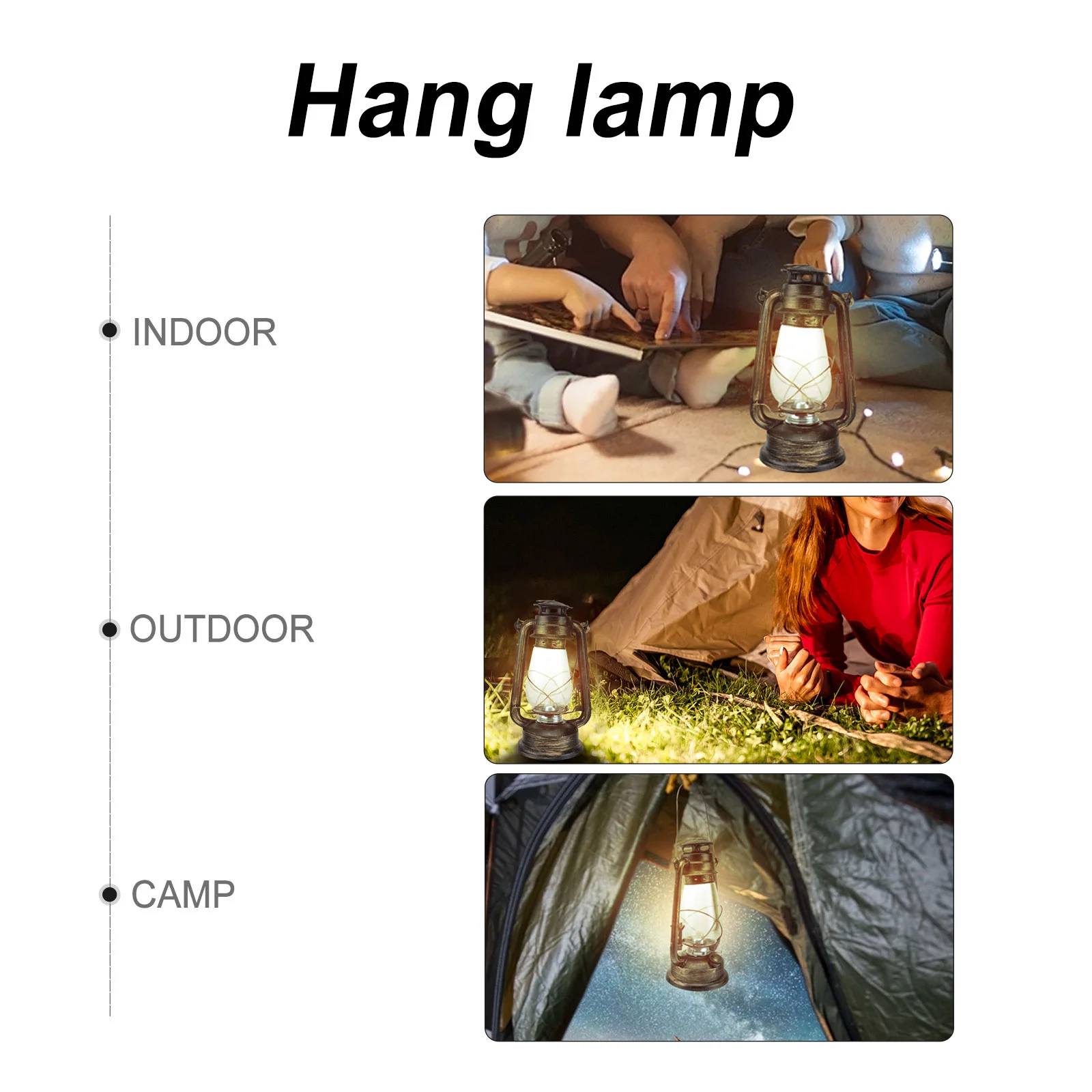 Lamp Hanging Kerosene Lantern Oil Camping Light Retro Emergency Metal Iron Lamps Indoor Use Heaters