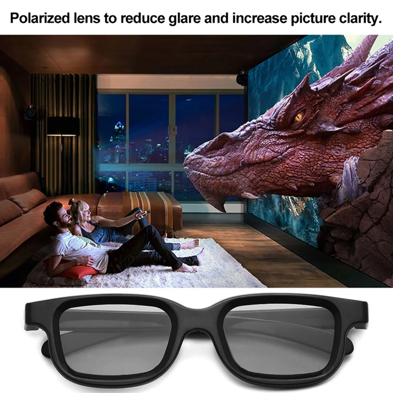 Gafas 3D pasivas polarizadas para TV 3D, cines reales para Sony Panasonic, juegos 3D y Marco de TV, 4 unidades