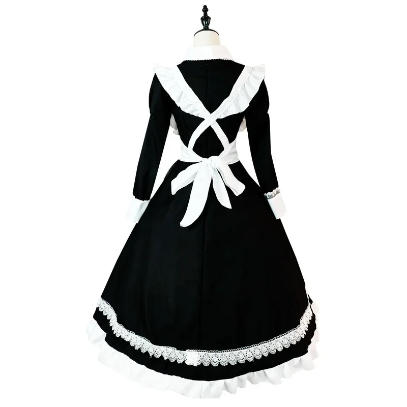 Retro Lolita Meid Outfits Plus Size Lange Mouw Cosplay Sexy Meid Lingerie Jurk Anime School Meisje Zwart Wit Schort Meid Clothe