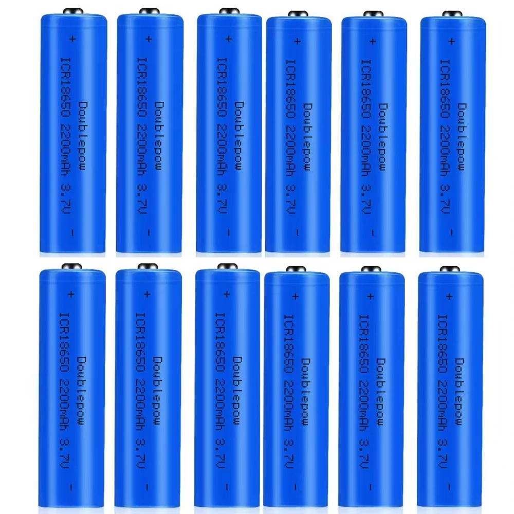 12Pcs Lot Rechargeable Lithium Battery, Strong Light, Flashlight, Anti-Light, Special Lithium Battery, 3.7V, 18650, 2200mAh