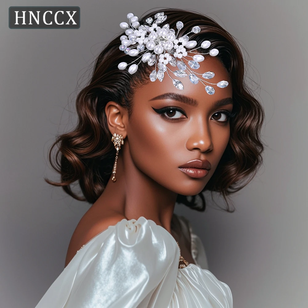 

HNCCX Silver Color Wedding Hair Comb Bride Headpieces Handmade Pearl Crystal Women Headband Accessories Bridesmaid Tiara CP836