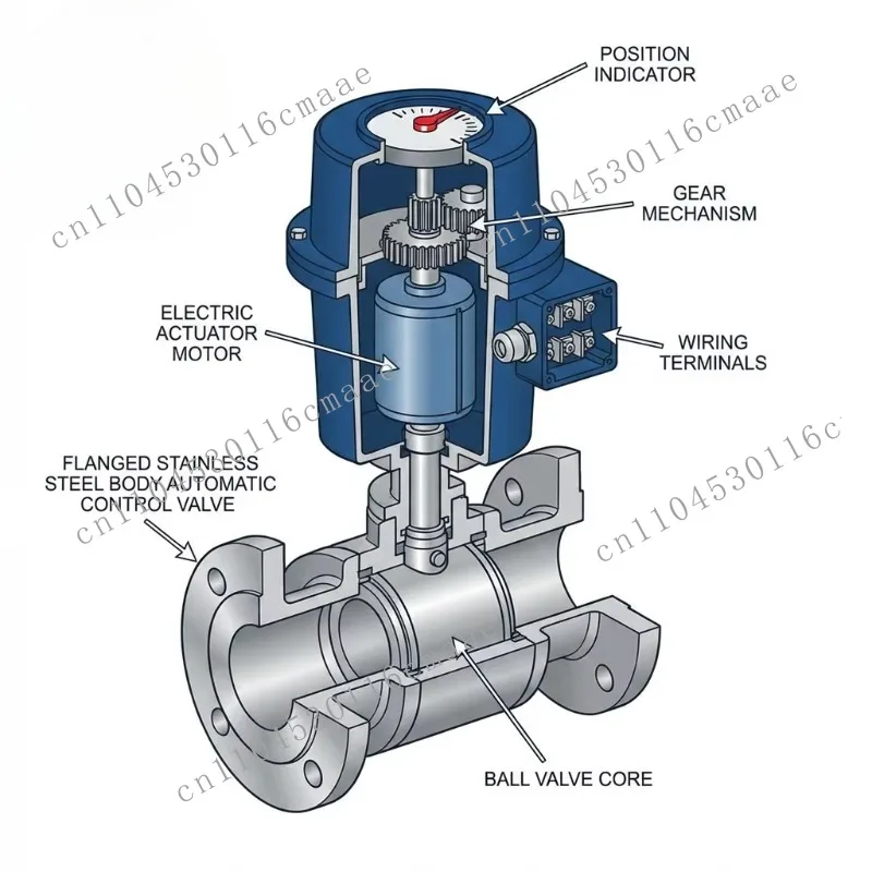 Electric Automatic Control Valve DN15-DN200 Stainless Steel Motorized Ball Valve 12V 24V 220V AC DC