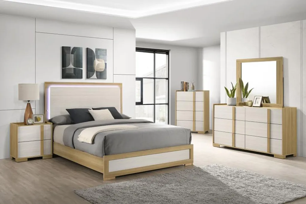 &！Newest Modern Wood Hotel Bedroom Furniture Set King Queen Size Bed Melamine MDF Double Bed