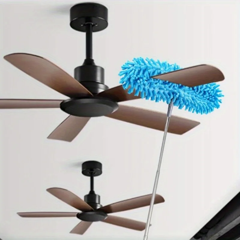 1pc ventilador de teto extensível móveis dispositivo eletrônico escova de limpeza-mango longo floco de neve haste de poeira de fibra ultrafina
