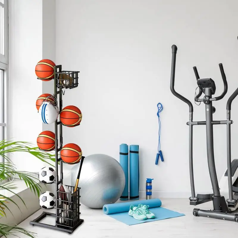 Ball Rack Storage Stand Football Vertical Sports Equipment Storage For Basketball Volleyball