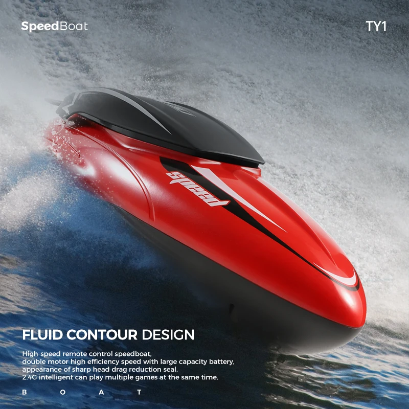 2.4G RC High-speed Speedboat With Storage Bag 10KM/H 4CH Remote Control Boat Dual Motor Outdoor Water Races Game Kids Toys Gift