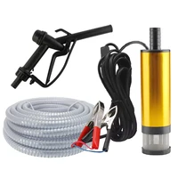 Bomba de aceite de coche eléctrica de 38/51MM, 12V, para bombeo de aceite diésel, bomba de transferencia de combustible y agua, carcasa sumergible de aleación de aluminio de 12L/min