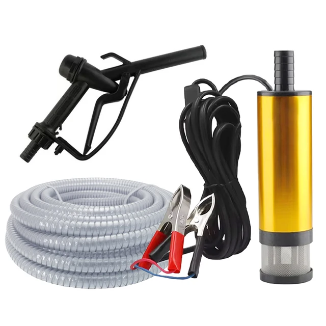 38/51MM Elektryczna samochodowa pompa olejowa 12V do pompowania oleju napędowego Pompa do przetaczania paliwa 12L/min Zatapialna obudowa ze stopu aluminium