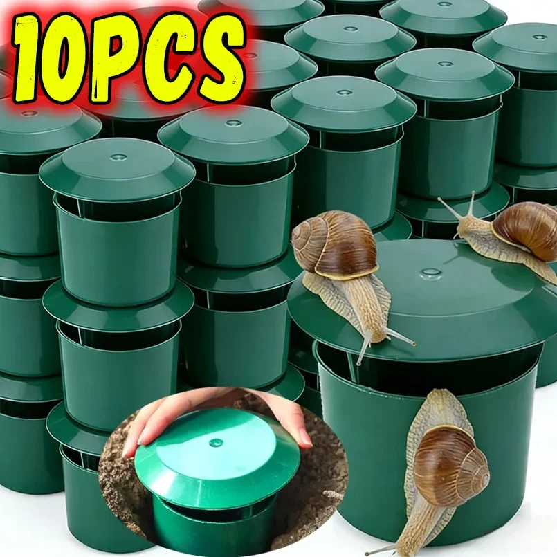 10PCS Snail Trap Catcher Garden Slug Cage Reusable Pests Bait Station Tools Garden Farm Protector Tools Garden Accessories