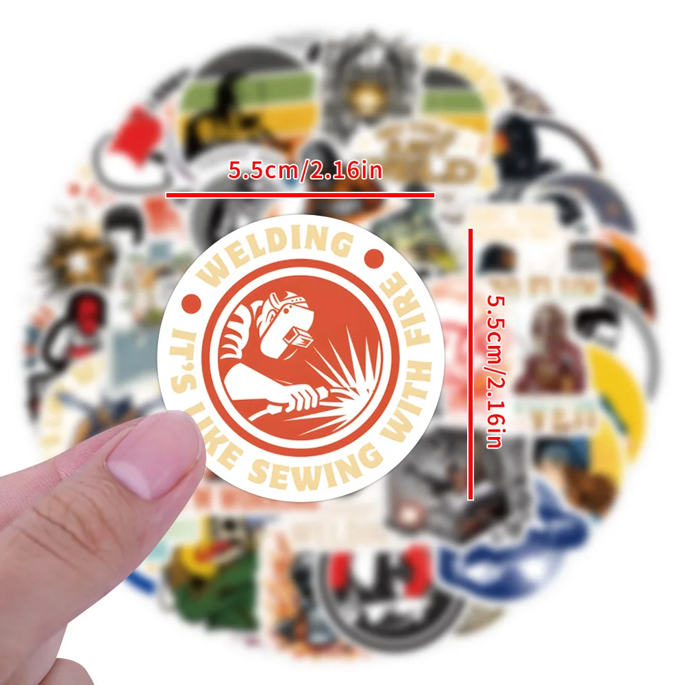 57/114PCS Retro Welding Ironworker Stickers Funny Welder Slogan Skull Decals Truck Cup Mechanic Aesthetic Skateboard Water Cup