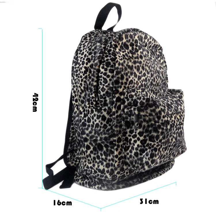 Original Designer Brand Mochila Plush Backpack Casual Student Bag Leopard Print Backpack for Women Men Hot Selling