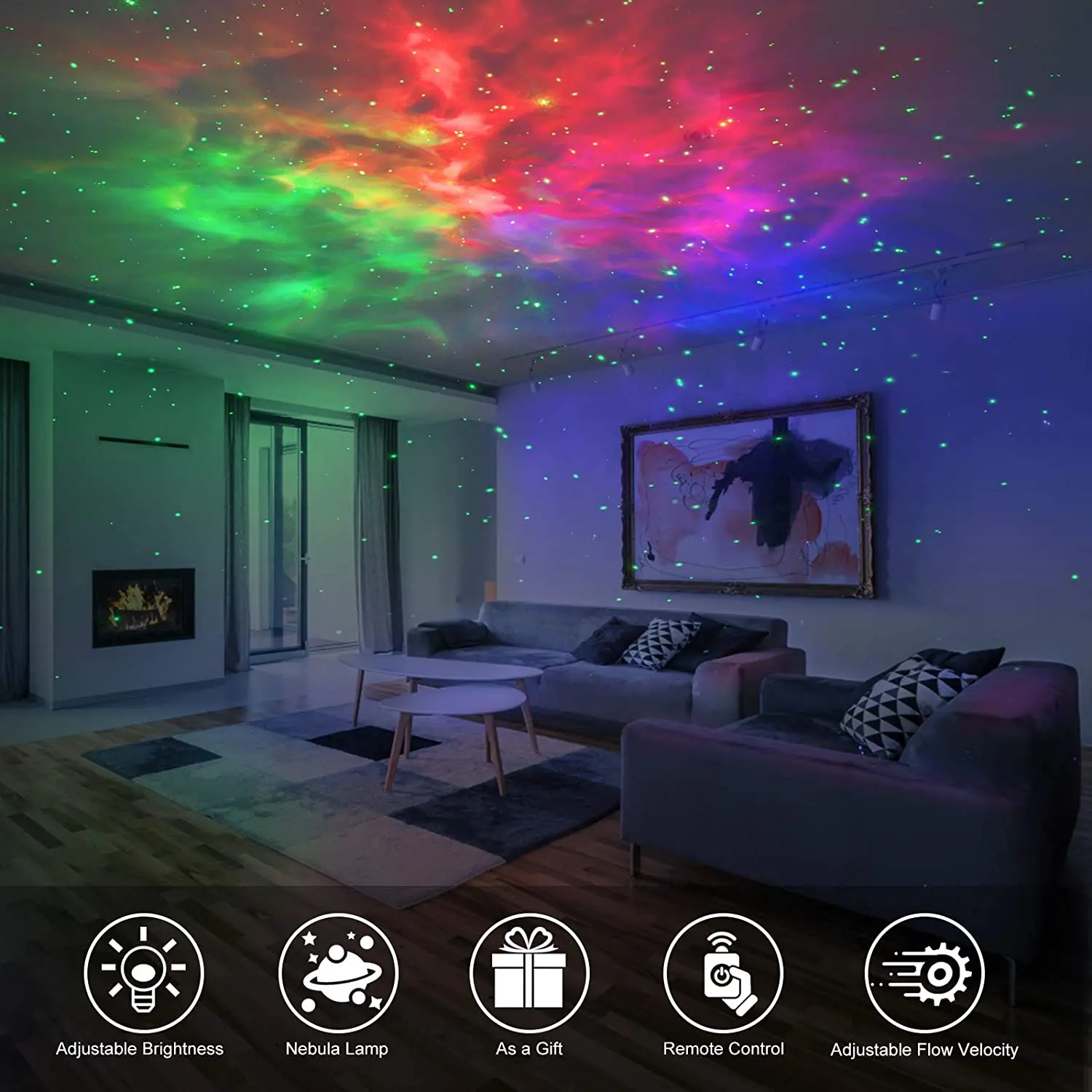 Galaxy Projector Light Remote Control Projection Nebula LED Nightlight for Home Bedroom RGB Colorful Starry Sky LED Night Light