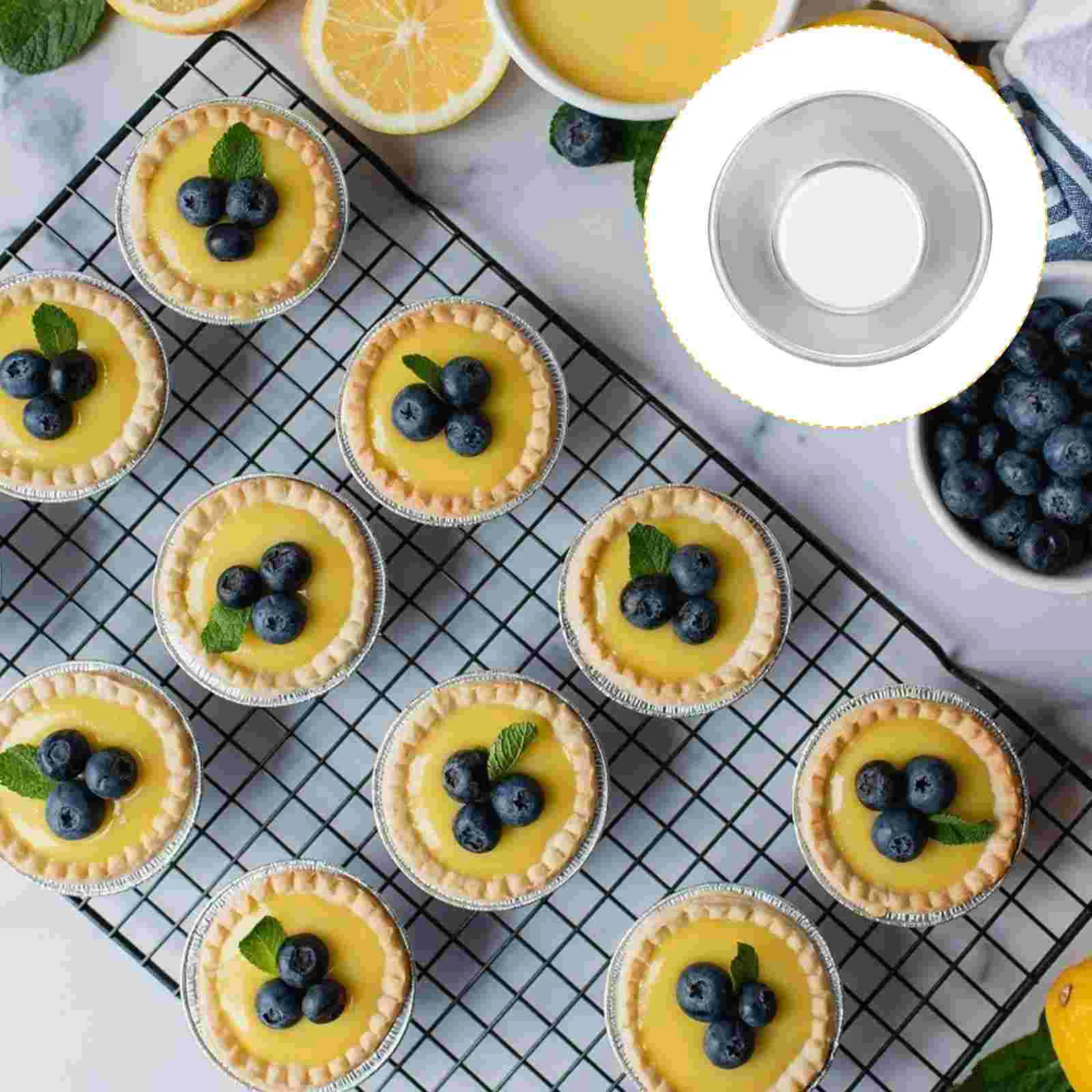 

25 Pcs Non-stick Tart Pans Aluminum Alloy Baking Cups Broiling for Oven Mini Pie Bakeware Molds Egg Plate