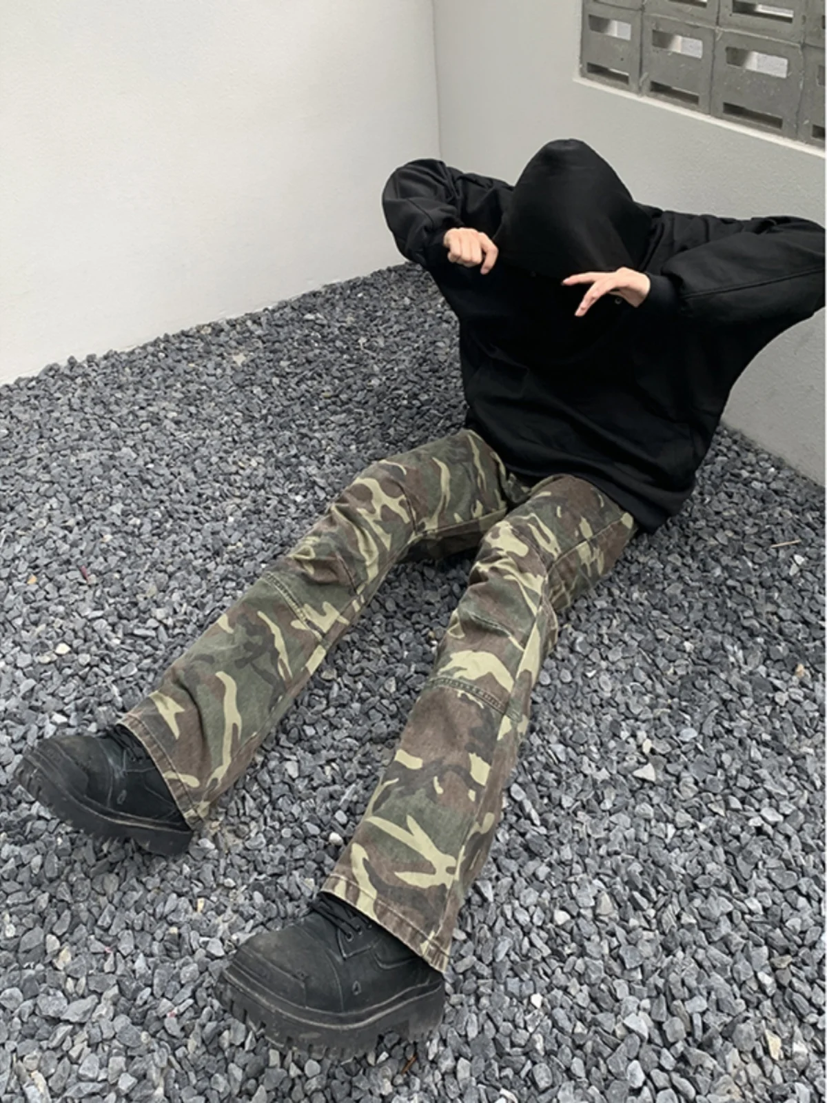 

Камуфляжные джинсы American High Street Vibe, мужские модные брендовые брюки Haome Street Sle, прочная рабочая одежда с прямыми штанинами