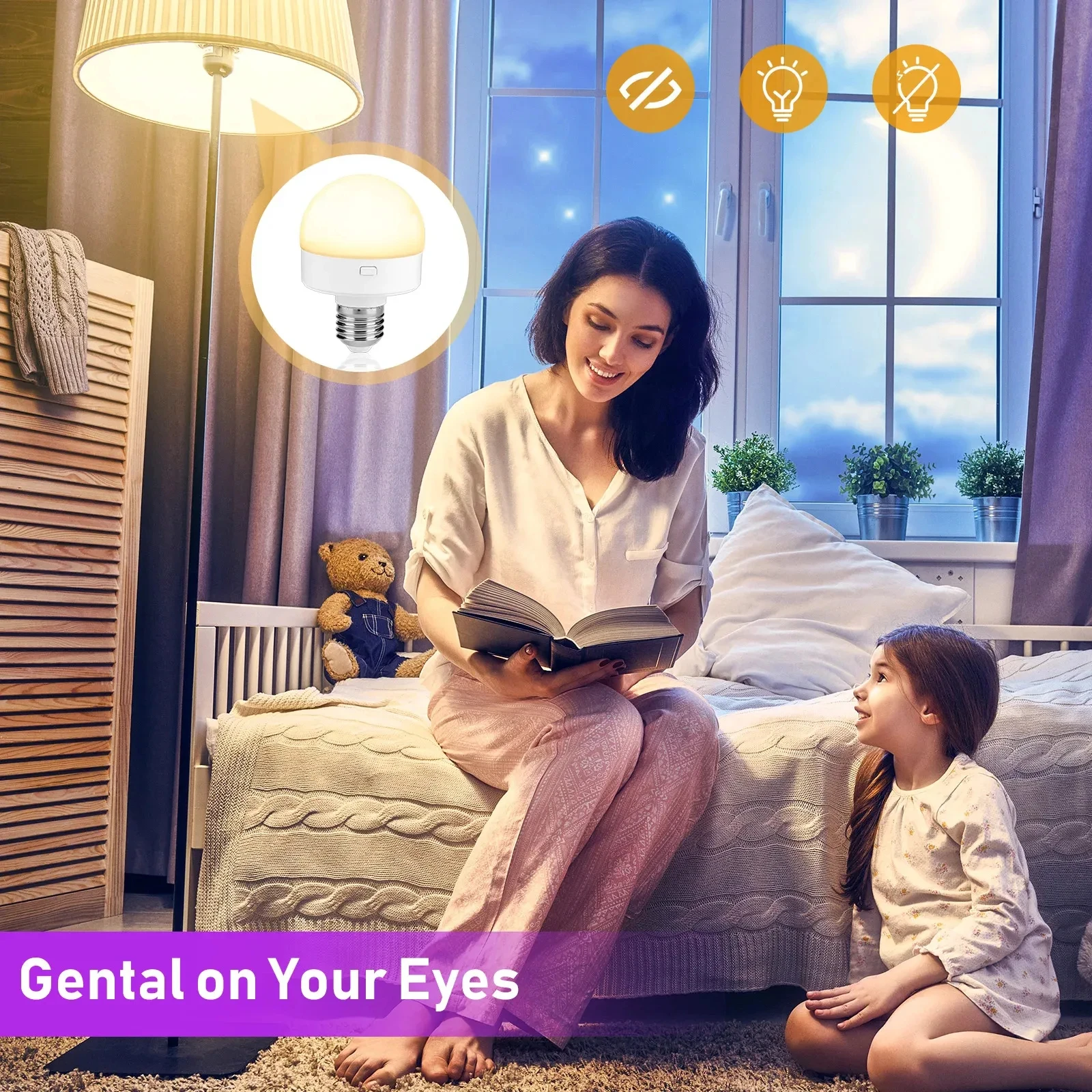 E27 USB التحكم القابلة لإعادة الشحن LED لمبة ذكية درجة حرارة اللون 15 مستويات سطوع وظيفة الموقت RGB مع جهاز التحكم عن بعد #4