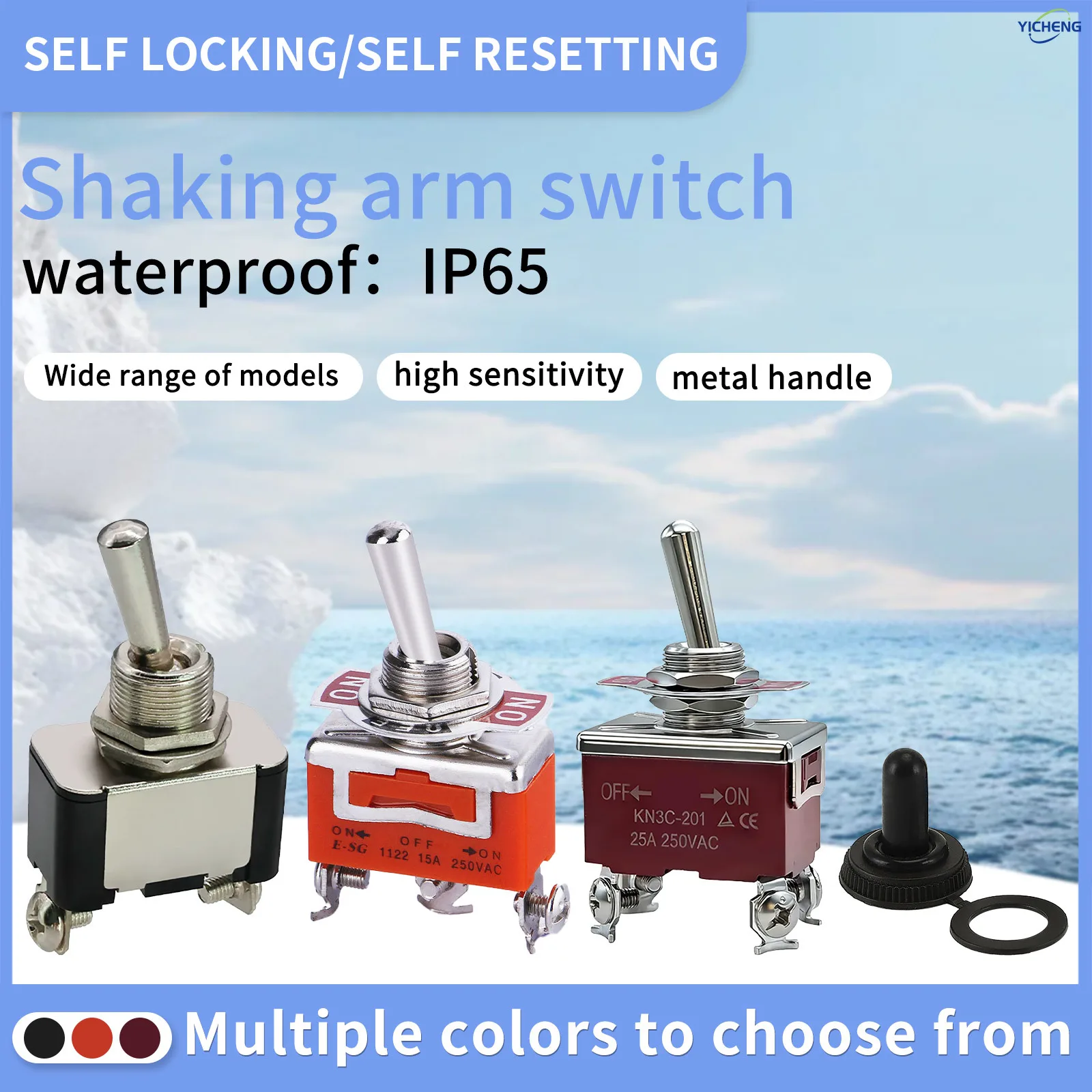 10Pcs Toggle Switch 125V 20A Switches 250V 15A DPDT ON -Off- ON Rocker Switch with Waterproof Cap