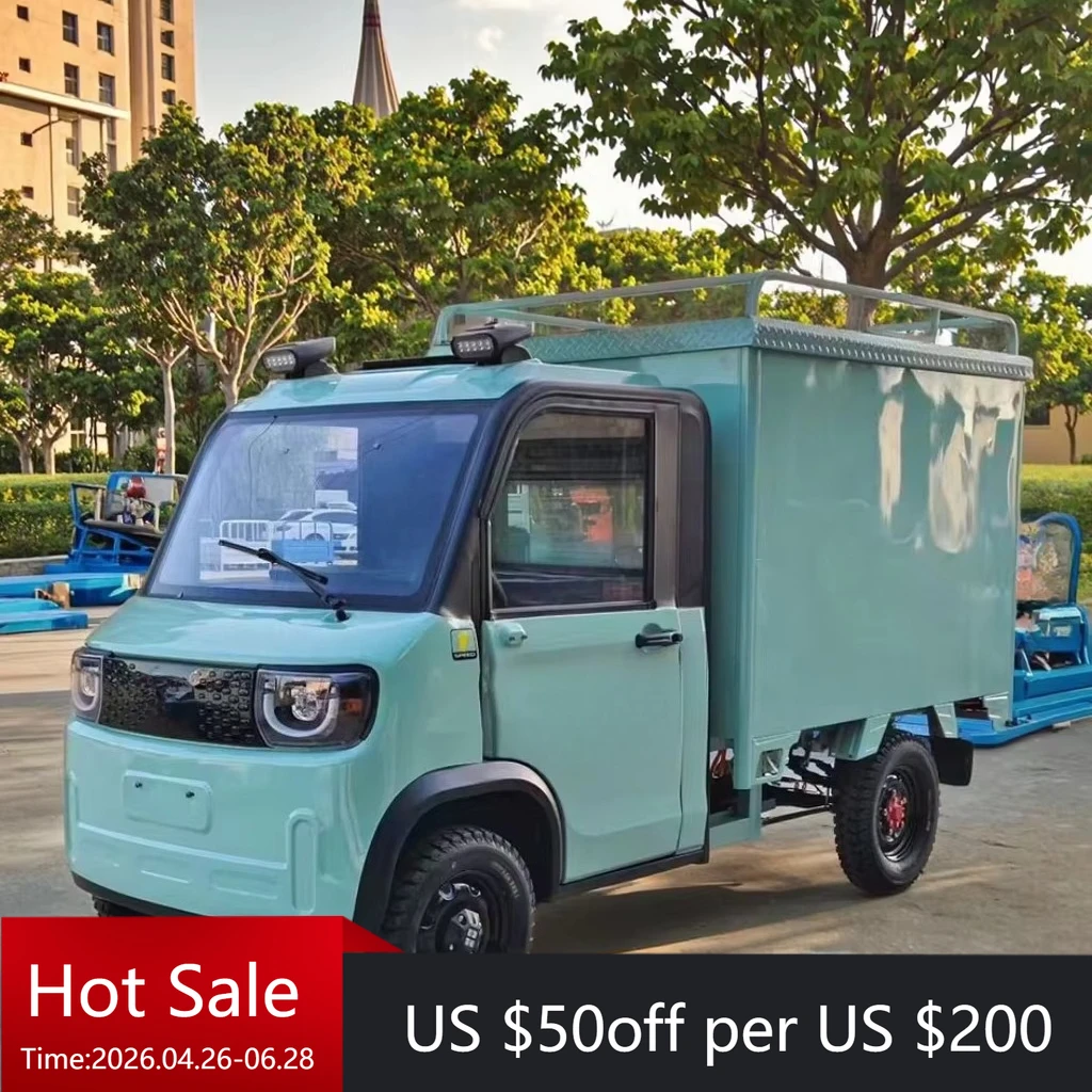 

2000W motor, 50KM/H speed, 100km battery life, 2 seats, for logistics and transportation