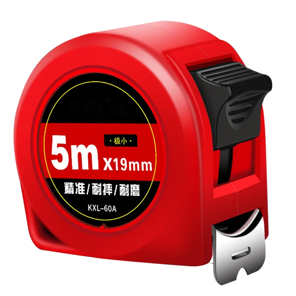 5m Length Tape Measure Carbon Steel Rubber Protective Casing Self Locking Tape Measure Nylon Coating Clear Scale