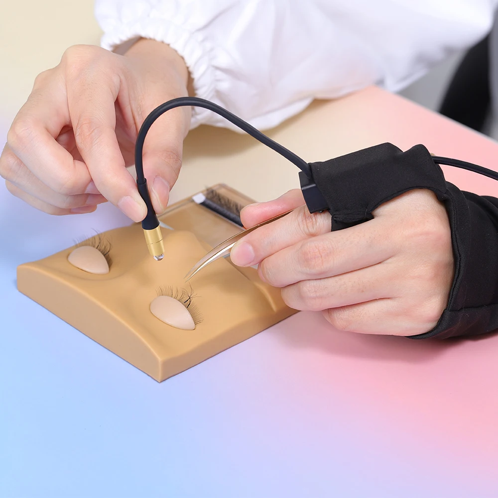 핑키 림 맞춤형 로고 전문가용 UV LED 속눈썹 경화 램프 (속눈썹 연장용 핀셋 포함)