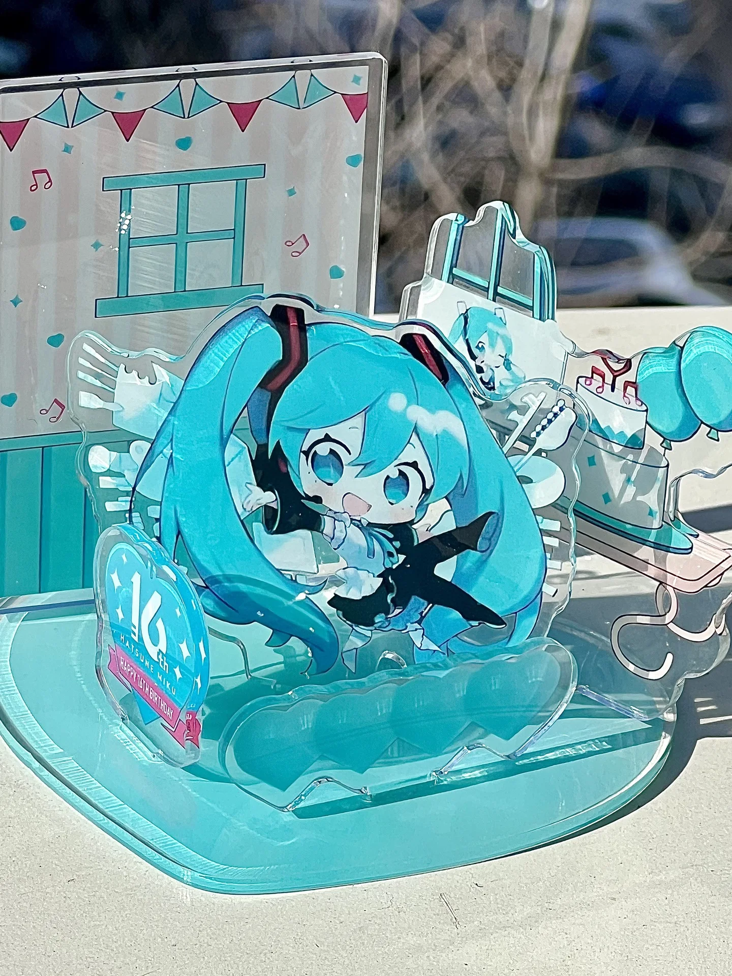 2024 New Anime Hatsune Miku 16th anniversary Figure Kawaii Q version Acrylic DIY combination Standing Plates Model Toys Gifts