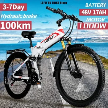 Image 2023 NewLAFLY X3 PRO 27.5inch 1000W Mountain Electric Bike Folding 48V Iithium Assisted MTB Electric Bicycle Cross-Country Ebike