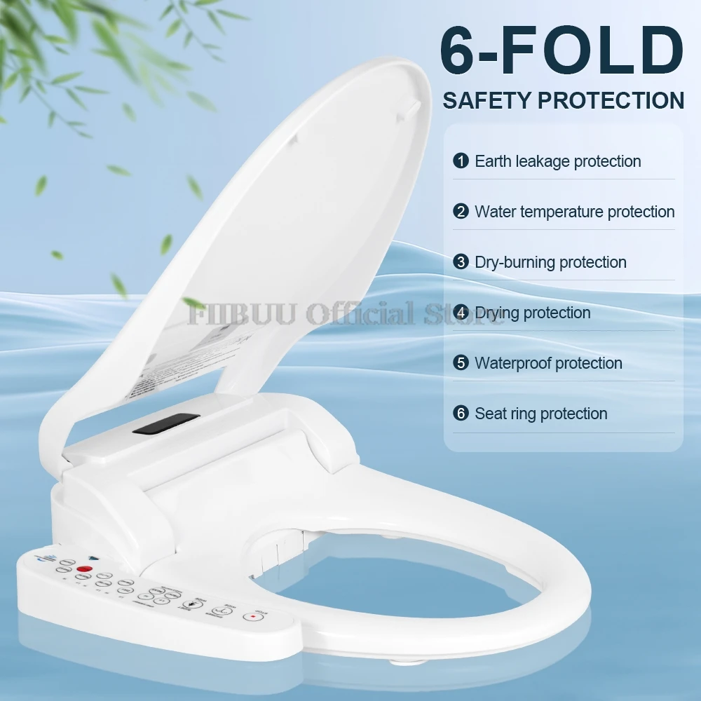 Imagem -03 - Smart Toilet Seat Cover Lavagem de Nádegas Bocal Oscilante Tampa para Banheiro Secagem a ar Quente Luz Noturna Aquecimento do Assento