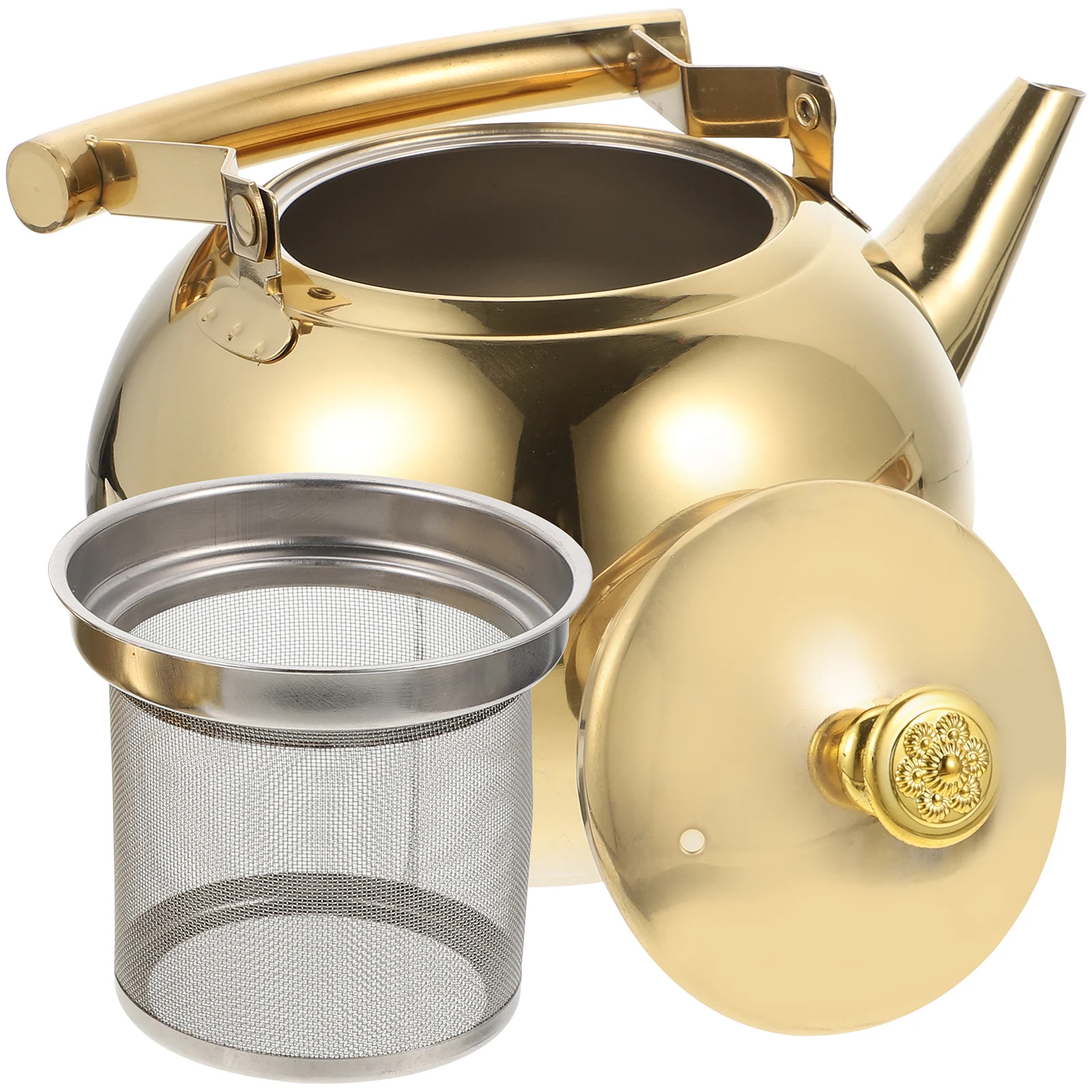 

Stainless Steel Teapot Kettle Stovetop Heat Resistant Lightweight Portable Boiling Tea Pot for Coffee Oatmeal Gas Use