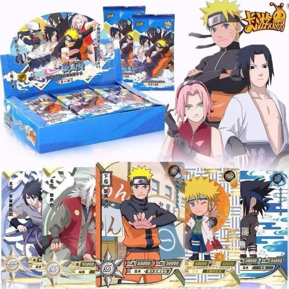 Naruto Collection Cards confezione regalo Set completo Tier 4 Wave3 Booster Box kyou Anime carte da gioco gioco Cartas Gift