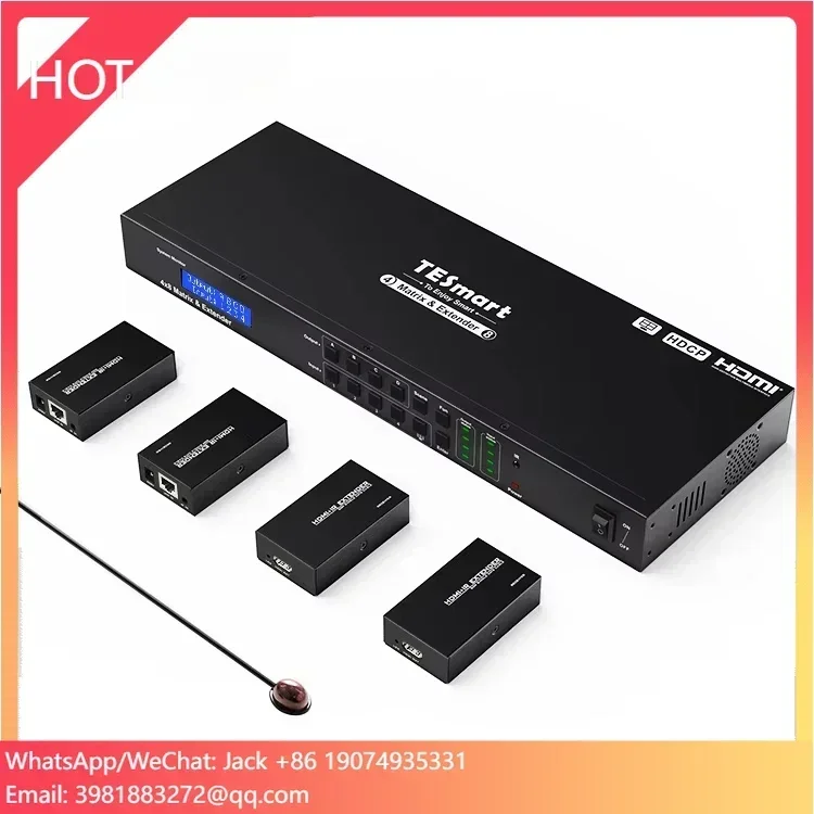 

TESmart 4X8 Extender Matrix With Quad View Mode For Engineering Security Media 4 In 8 Out Splitter Matrix Video Switcher