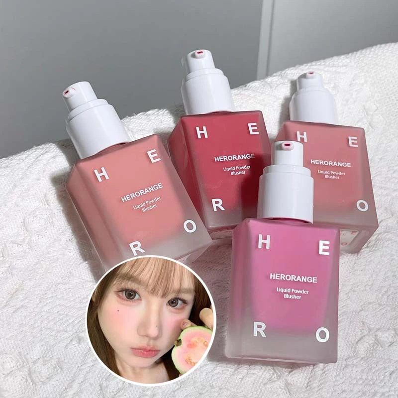 

1Pc HERORANGE Liquid Blush Moisturizing Cream Blush Color Enhancing Face Eyes Lips Multi-Use Natural Rouge Makeup - 4Colors