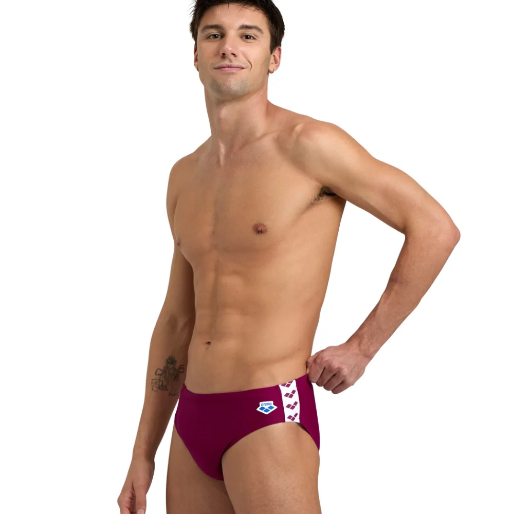 Men's sexy designer swim trunks, padded swim briefs, low-rise men's swim trunks, patchwork color boxers, great summer sale image 4