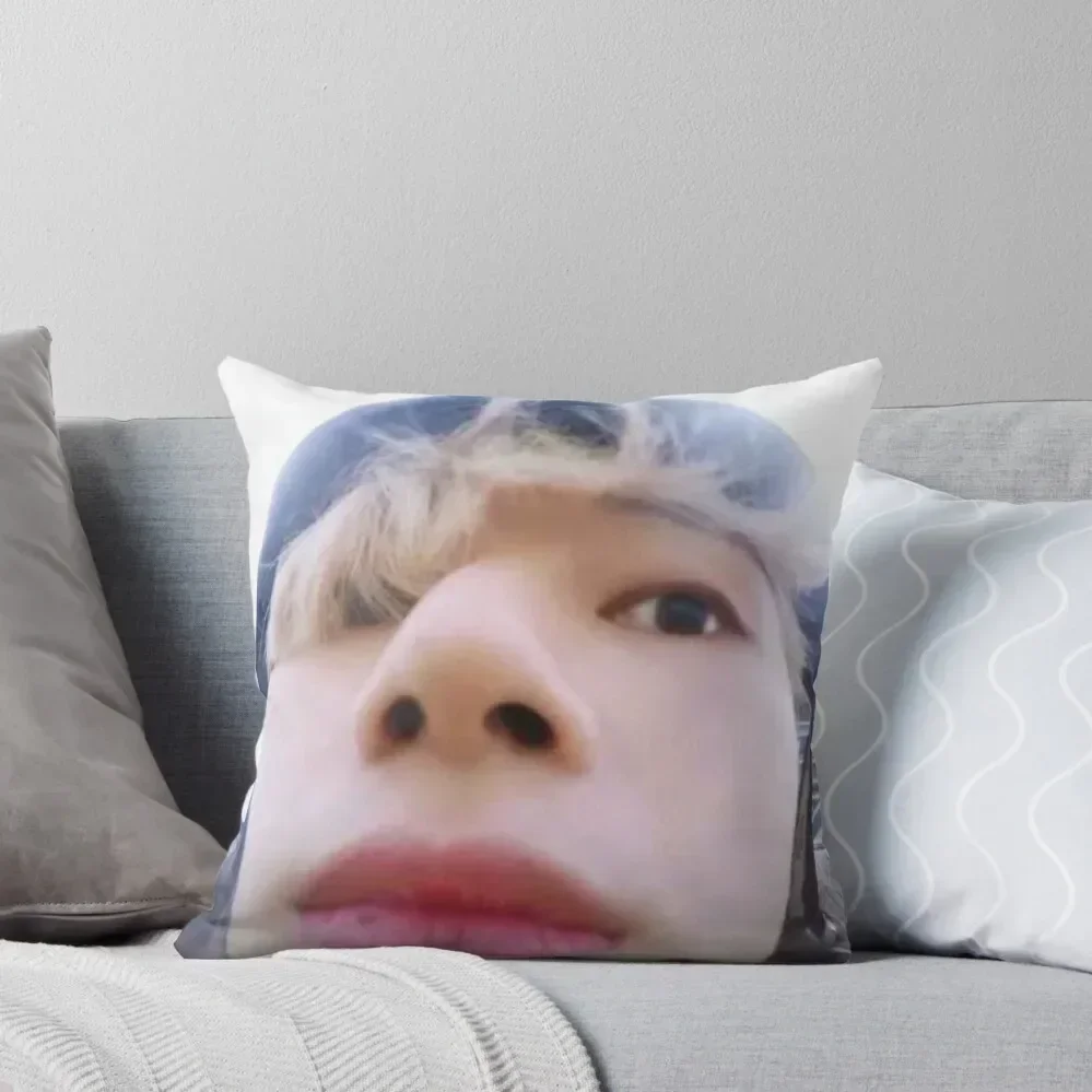 

Wooyoung Ateez Funny Meme Throw Pillow Sofa Decorative Covers Cusions Cover christmas cushions covers pillow
