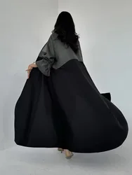 Muslim Women Print Abaya with Scarf 2 Piece Set Eid Abayas Cardigan Casual Long Robe Kaftan Party Ramadan Modest Caftan 2024