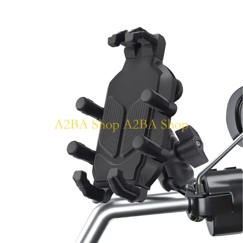 A2BA Universal Anti Shock Phone Holder For Motorcycle Handlebars With 360 Rotation