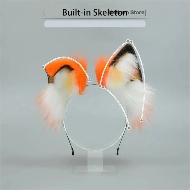 Peludo COS Anime bestia Animal orejas sombreros gato zorro oreja cola conjunto lobo diadema con orejas accesorios de Cosplay para fiesta Kawaii accesorios para el cabello