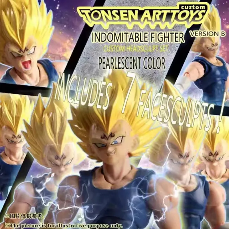 Dragon Ball Z Demonized Vegeta Head Sculpting Accessory Package Super League Red Normal Black Super Saiyan Boxed Mushrooms Toys