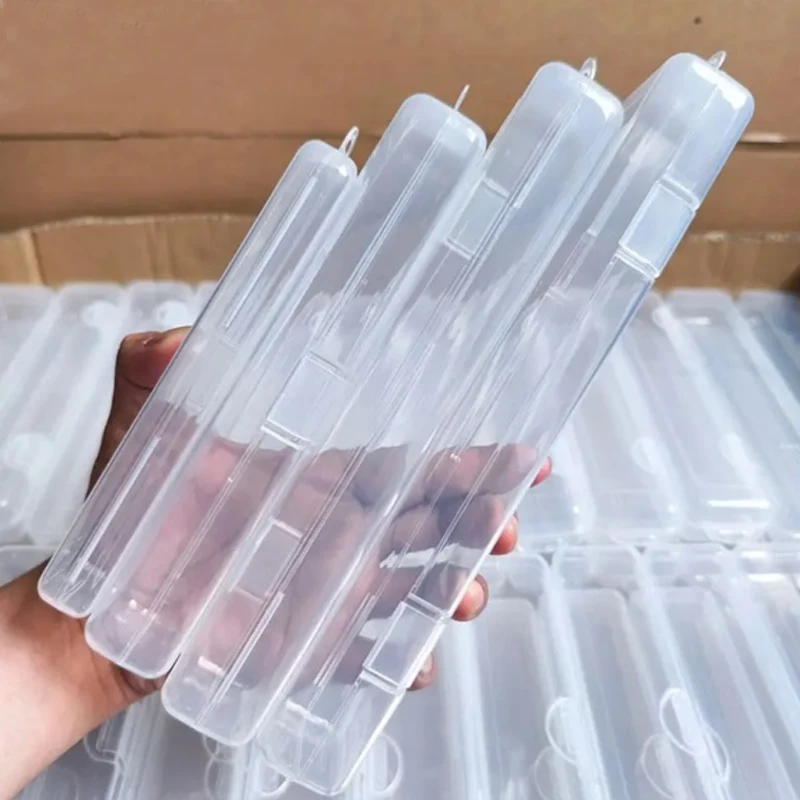 Portable Makeup Brush Organizer Eyebrow Pencil Chopsticks Multi-purpose Transparent with Cover Container Storage Box Accessories