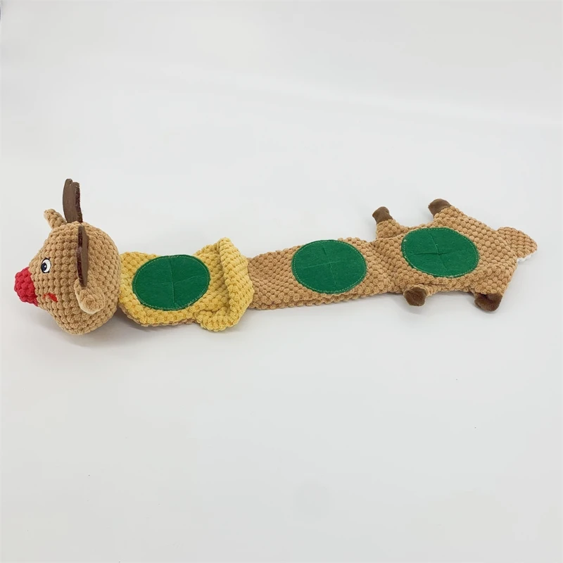 Christmas Pet Plush Toy Elk Sniff Dog Leakage Puzzle Toy Cat Pet Dog Snack Cat Hidden Food Bite Resistant Pet Supplies Toy